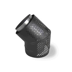 Flue Bend Club and Round Deco Mesh 45deg 8" Metallic Black