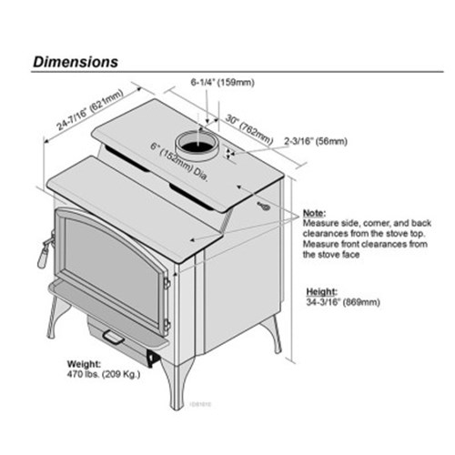 Lopi Liberty Freestanding Wood Heater Specifications