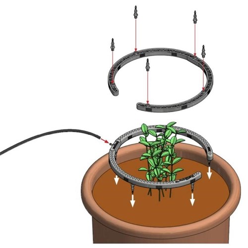 Netafim NetBow Container Irrigation Multi-Outlet Dripper Arc Plug In Spikes