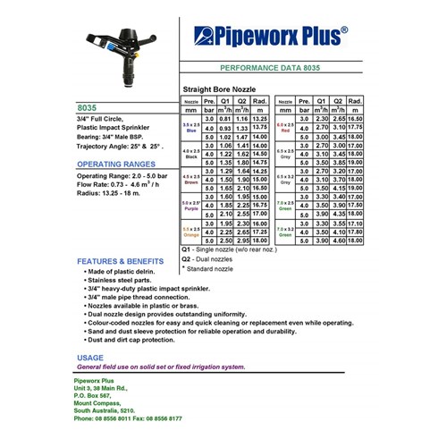 ZM 8035 Impact Sprinkler 3/4