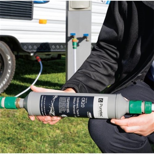 Puretec CR20 Caravan Inline Filter with Brass Hose Connectors