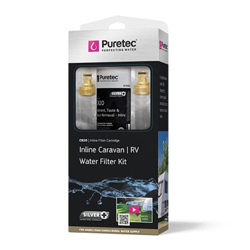 Puretec CR20 Caravan Inline Filter with Brass Hose Connectors