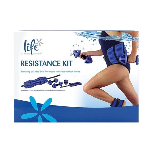 Life Resistance Pool Fitness Kit with Core Belt, Dumbbells and Ankle Cuffs